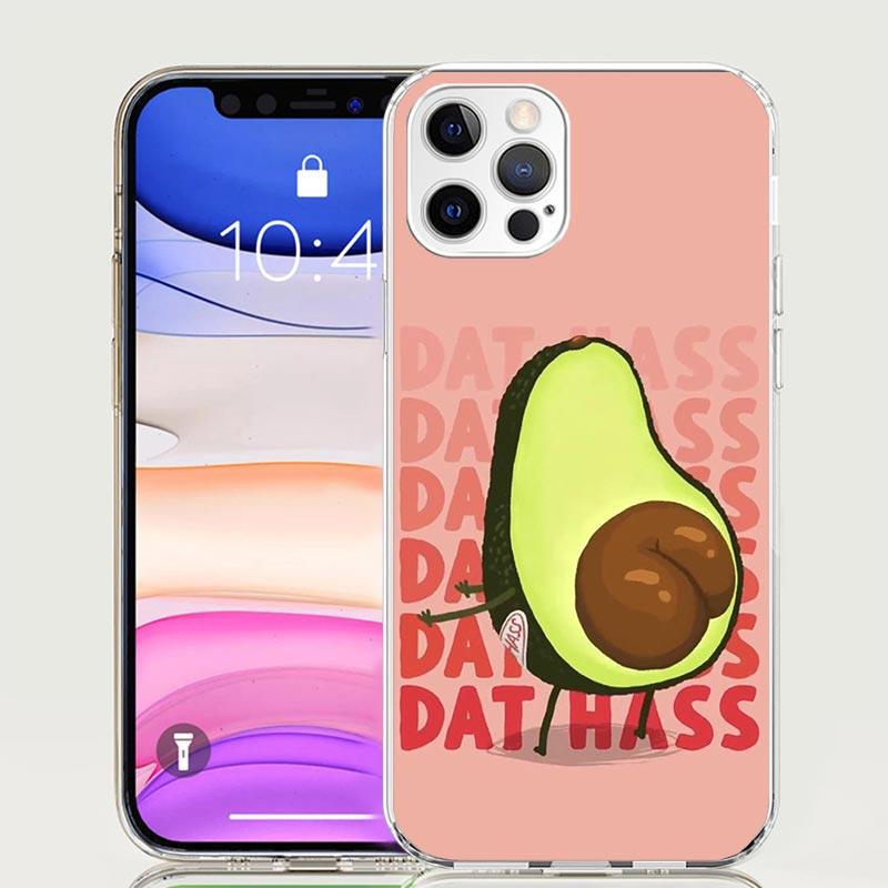 Cartoon Fruit Avocado Case Phone Cover for Apple iphone 16 15 14 13 12 Mini 11 Pro Max 16E X XS XR 7 Plus 8 + SE 2020 Trend Fund