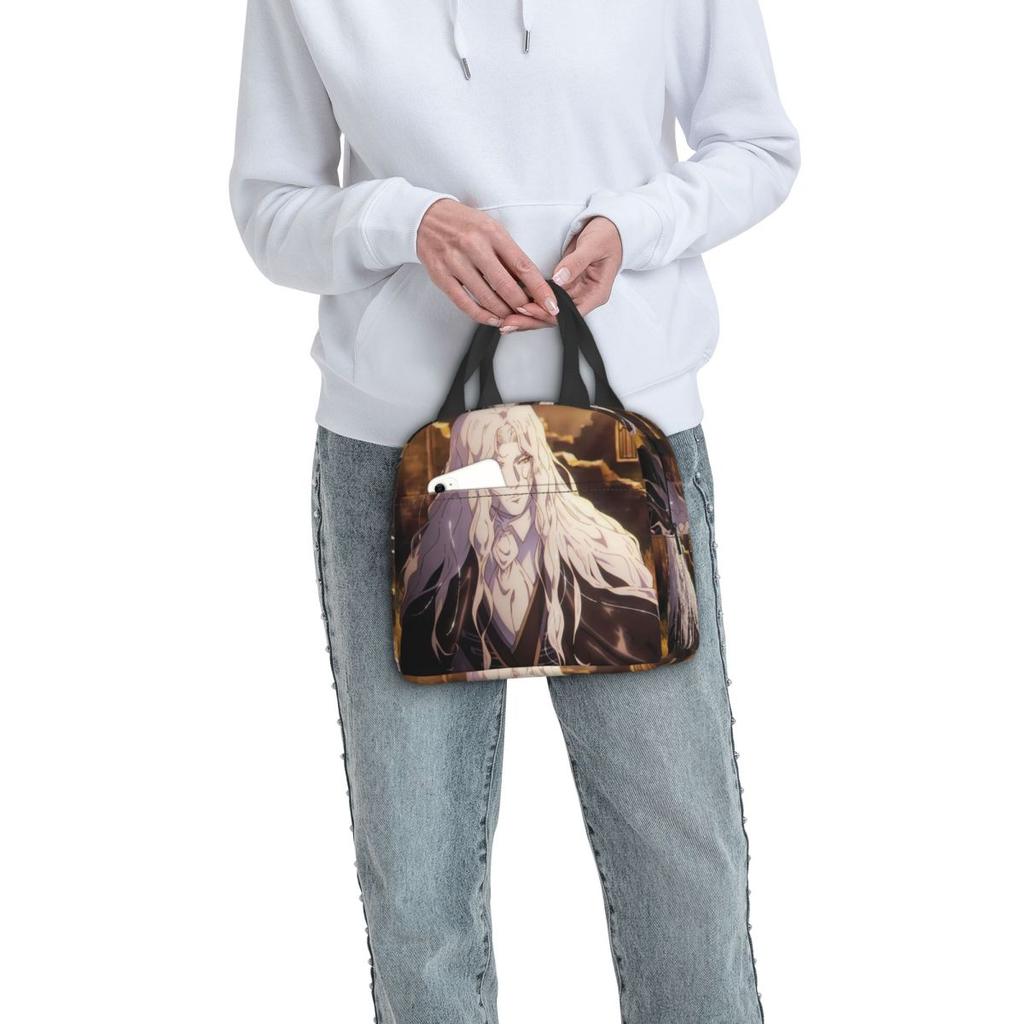 Alucard Castlevania Nocturne Insulated Lunch Bag for Women Kids Portable Food Boxes Thermal Lunch Box Tote