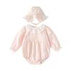 Newborn Baby Girl Romper Thin Cotton Bodysuit Short Sleeve Princess Collar Onesie