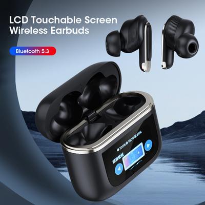 Wireless Earphones Colorful LED Screen TWS Earbuds Touch Active Noise Cancelling Bluetooth Headphones Sports ANC Headset