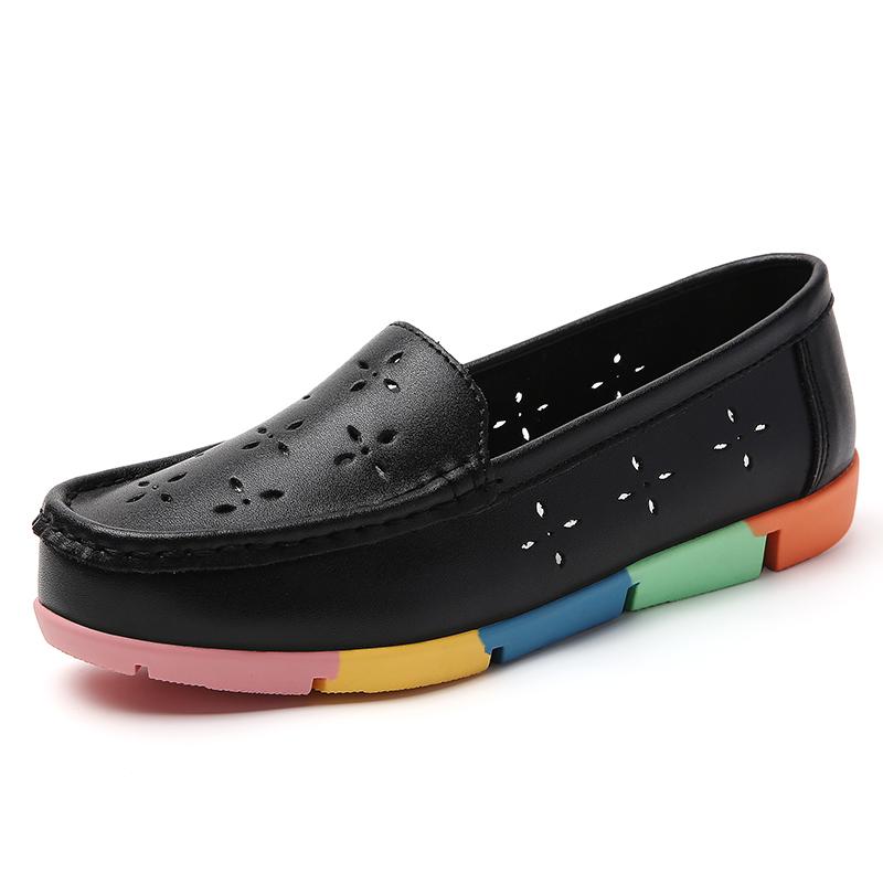 Women’s Moccasins Summer Loafers White Leather Driving Flats Casual Slip on Soft Nurse Shoes Black Walking Shoes