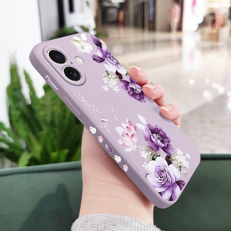 Good Luck Flower Phone Case For iPhone 17 Air 16 16e Pro Max Plus Mini Liquid Silicone Soft Cover