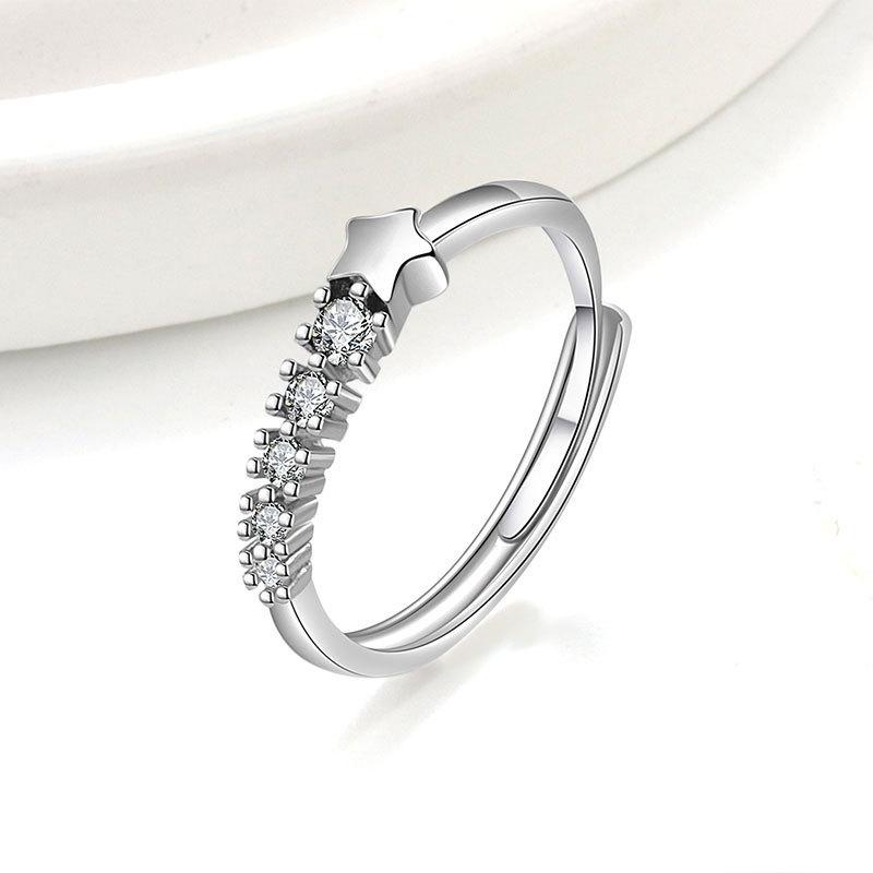 Colorful Meteor Zircon Index Ring For Women Simple Fashion Come True Finger Band Jewelry Gift