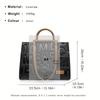 Luxury Leather Tote Bag, Large Capacity Handbag, Letter Embossed Shoulder Bag, Purse For Women