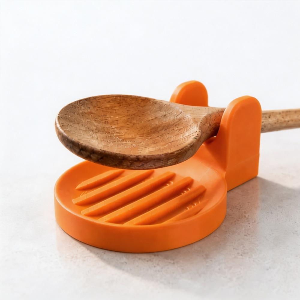 3D Printed Spoon Holder Orange Spoon Organizer Creative Spoon Rest Dinning Table