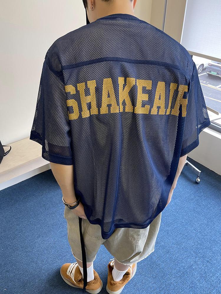 Mens T-Shirts Small Mesh Breathable Ball Shirt T-Shirts Summer Fashion Layering Streetwear Hollow Quick-Drying Tops Men'S Wear