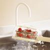 Vegetable Fruit Washing Basket Double-Layer Kitchen Colander Plastic Foldable Handle Rice Strainer Fridge Crisper