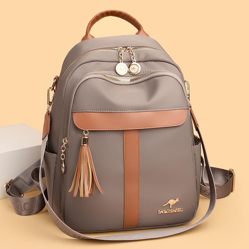 New Fashi Tassel Backpack for Women Large Capacity Travel Backpack Oxford Bag Durable Casual Shoulder Bag for Daily Commute