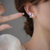 Pink Tulip Imitation Pearl Earrings Rose Flower Two Ways To Wear Ear Studs for Girls Daily Wear Women Ear Piercings Gifts