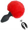 Tailyvibe Vibrating Plug with Pompom 6.5 X 3.1cm Red - Kinky Puppy - Anal Jewelry