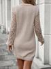 Color Block Open-Front Knit Sleeves Sweater Dress