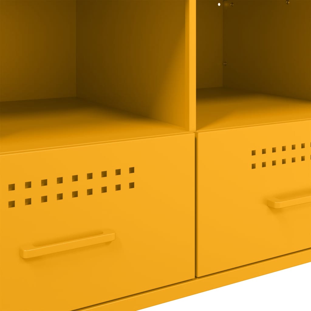 TV Stand Mustard Yellow 68 X 39 X 50.5 Cm Steel
