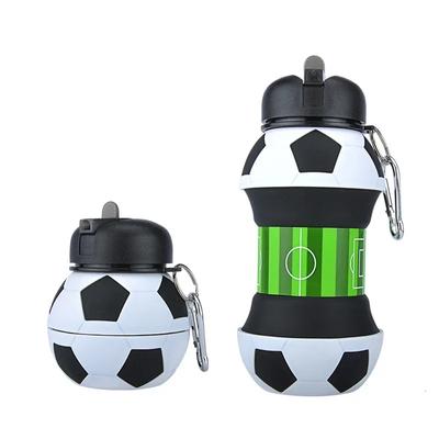 Sports Fold Water Bottle Football Basketball Tennis Leakproof Portable Silica Gel Kettle Travel Office School Kids Water Bottle