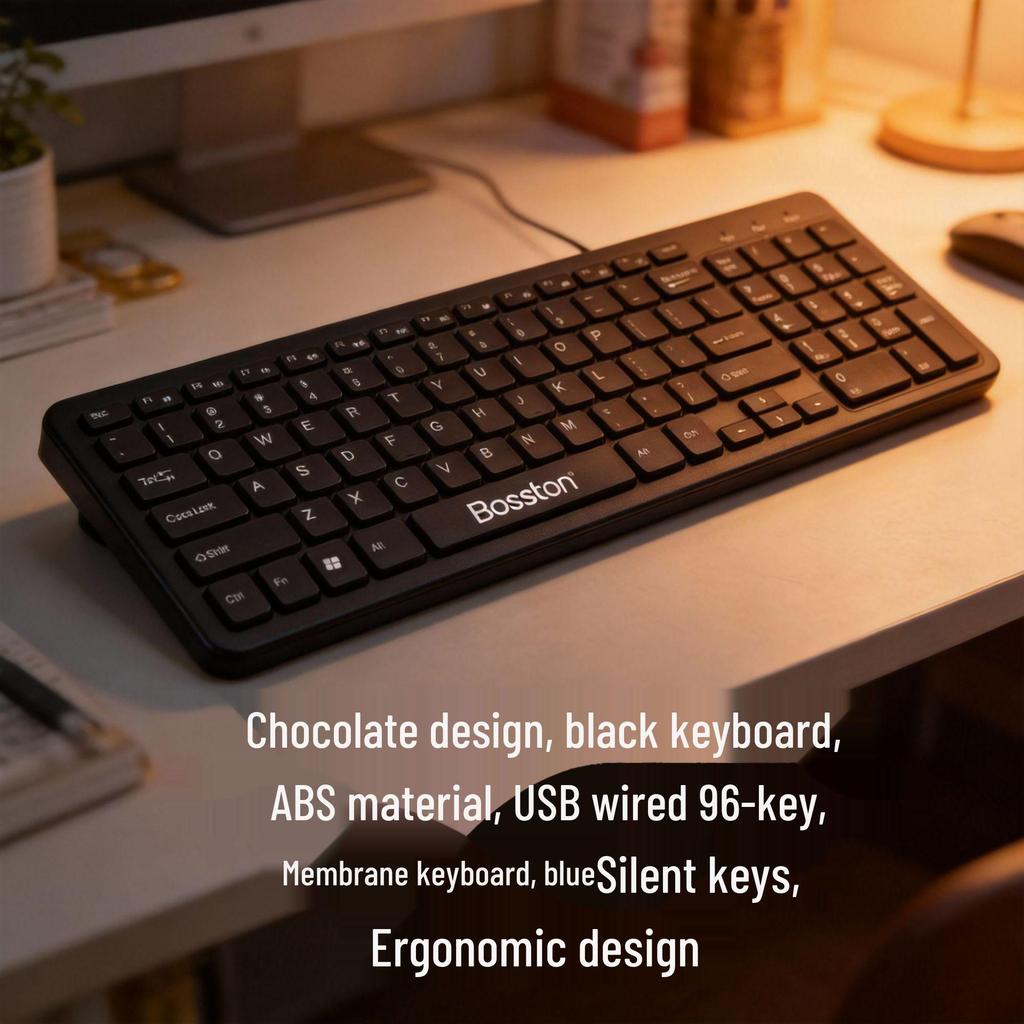 Silent, Thin & Portable 96-Key Chocolate Keyboard with Matte Texture Keycaps.