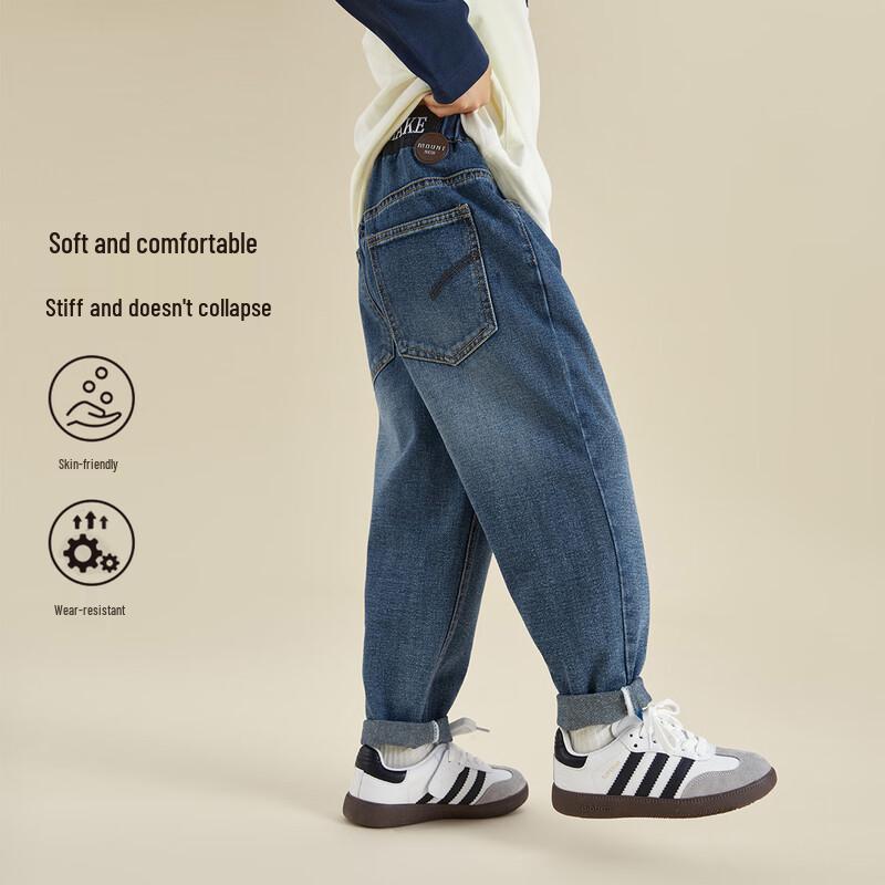 Boys  Washed Loose Straight-Leg Jeans for Spring/Autumn 110