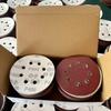 Hot-Selling 5" Aluminum Oxide Sandpaper, 8-Hole, 125mm, Red Backing Sanding Discs Set