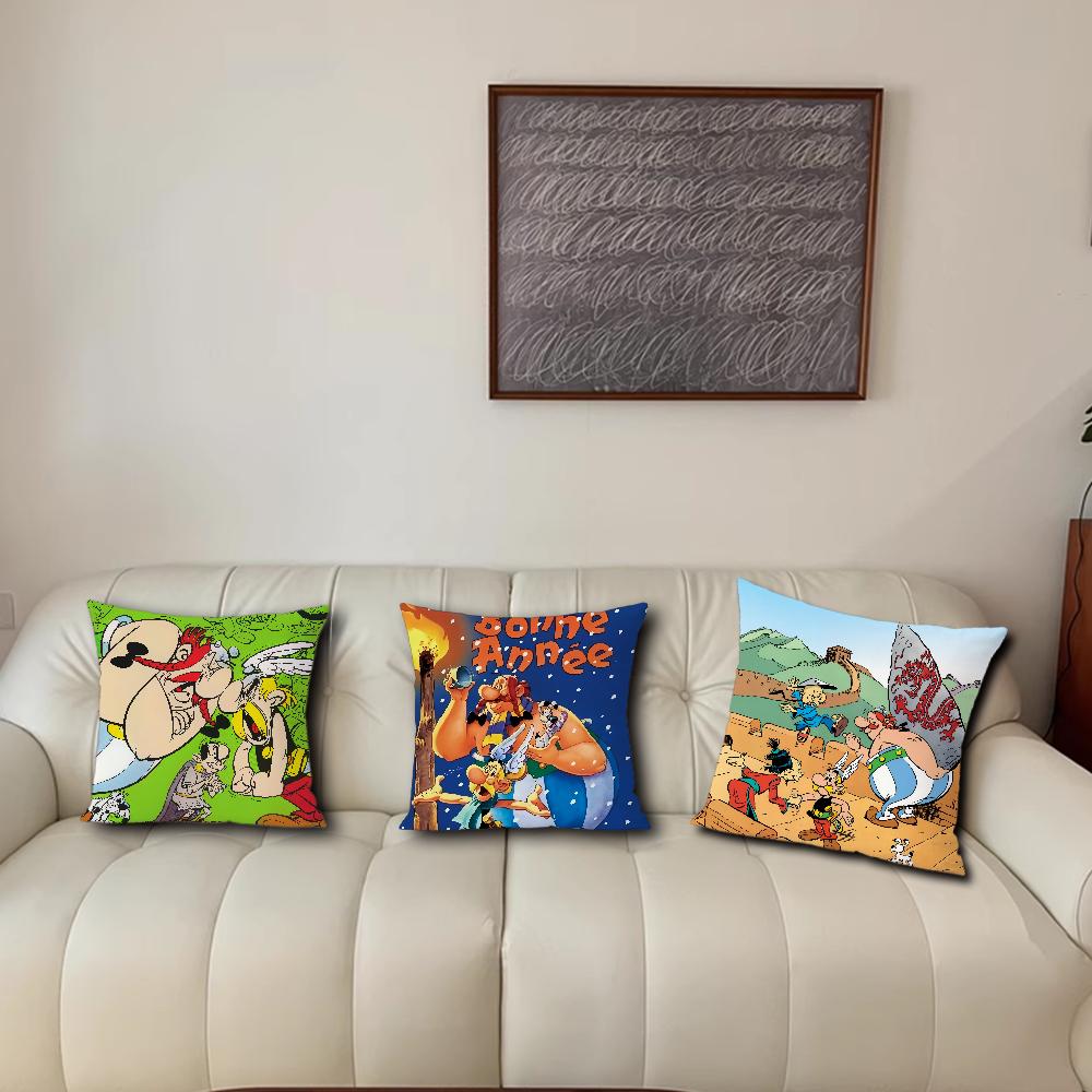 Cartoon A-Asterix And O-Obelix Adventure Comic For Bedroom Car Coffee Shop Room Soft and Living Room Sofa Decorative Pillow Case