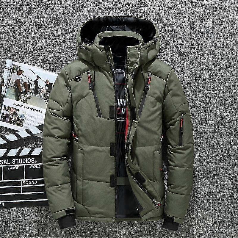 Winter White Duck Down Men's Short Outdoor Cotton Jacket Thickened Large Size Warm Youth Jacket 25-26