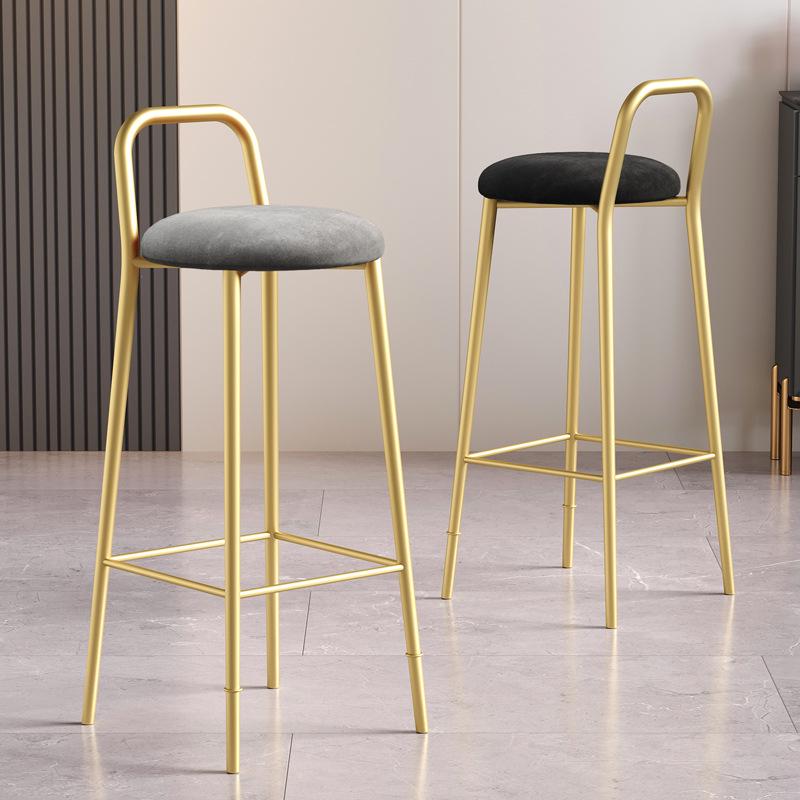 Nordic Iron Art Bar Stool with Backrest – Modern, Luxurious Design