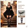 Gothic Witch Costume Women Halloween Party Dress With Hat Accessories Stage Performance Outfit