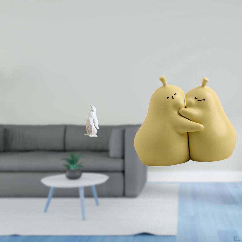 Penguin Pear Sculpture Collectable Craft Decorative Ornament Resin Animal Statue Ceramic Bookend