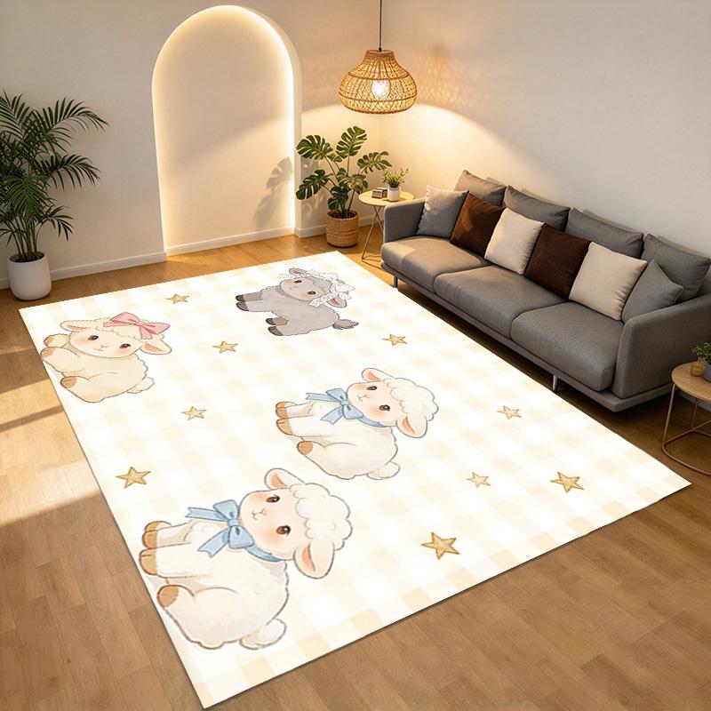 Sheep Friends Living Room Nonslip Area Rug Soft Carpet For Bedroom Game Playroom Sofa Office Home Decor Doormat Christmas Gift C92930