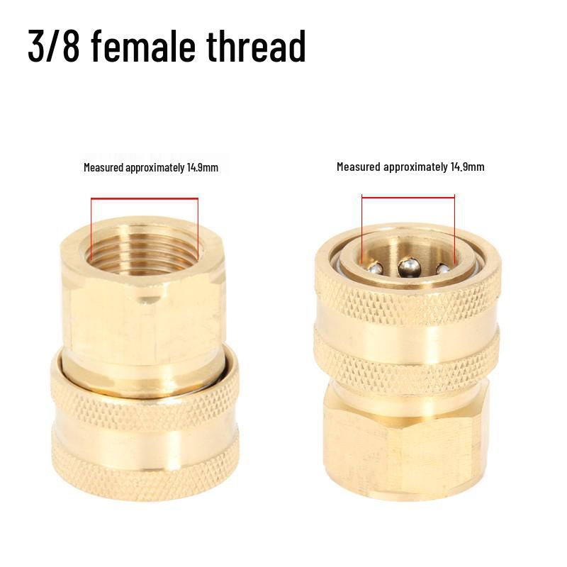 High-Pressure Water Gun Quick Connector for Car Washer, Pipe Cleaning Machine, Copper Accessories