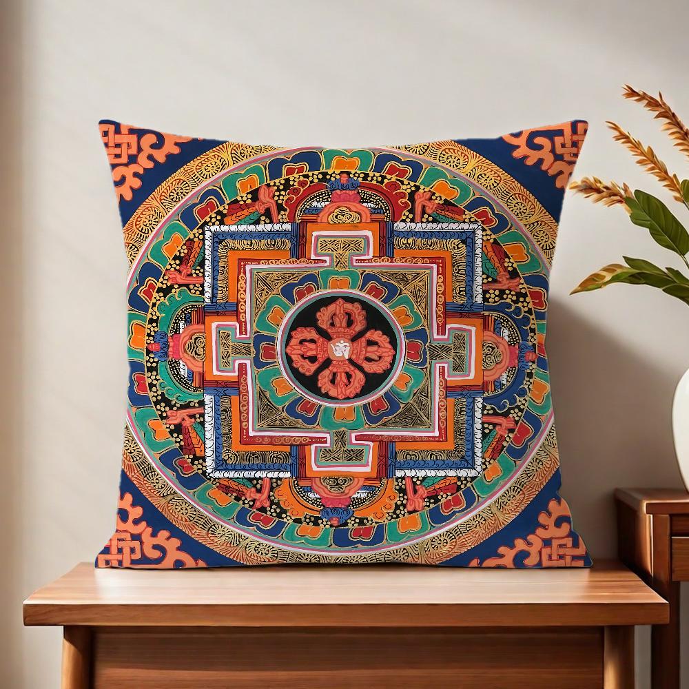 Ttibetan EthnicStyle Cards cushion cover For Pillow Printing Sofa Decoration Home Car Room Coffee Shop Office Nordic Simplicity