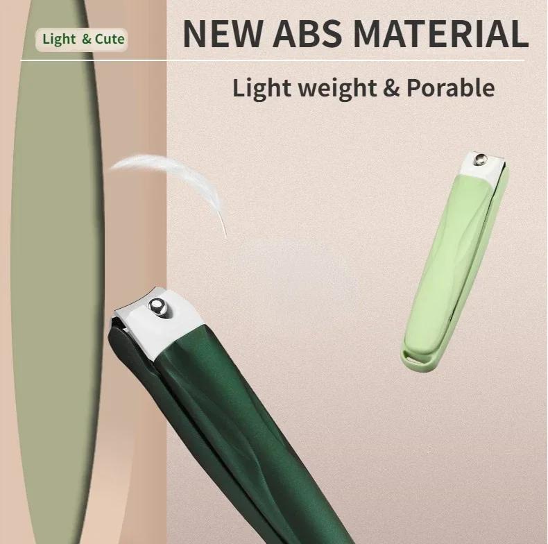 Creative Cute Stainless Steel Nail Clippers for Kids - Anti-Splash Diagonal Design Available in Pink Green Orange
