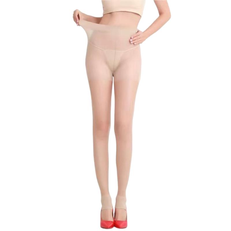 Women Summer Ultra Thin Sheer Footless Stirrup Tights Stockings Solid Color Control Top Silk Pantyhose Dance Leggings