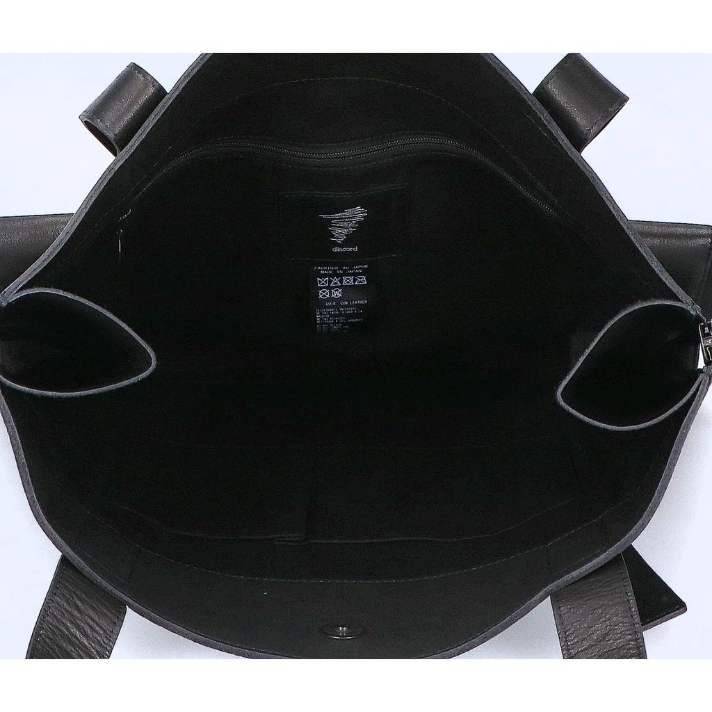 discord Yohji Yamamoto [Excellent Condition] DA-I81-796 Zipper Tote Side Zip Leather Tote Bag blackUsed