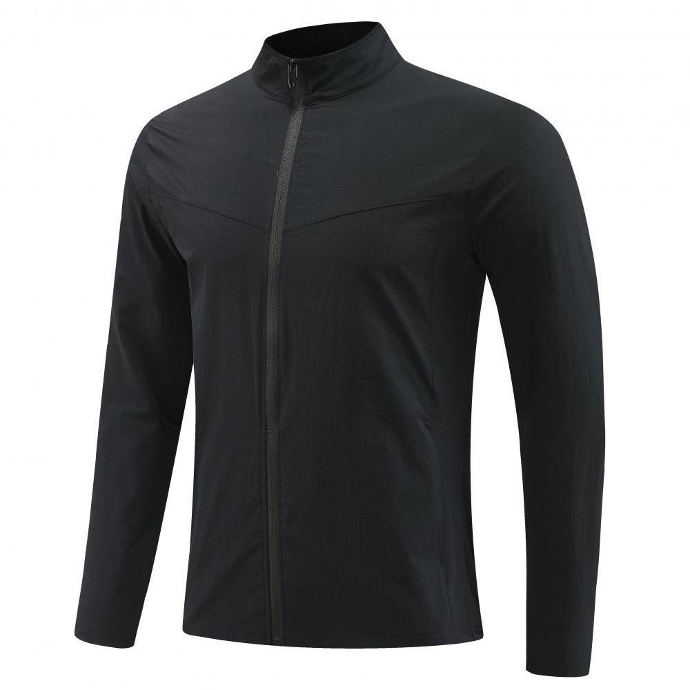 LULU Men's Autumn Breathable Sport Jacket - Casual Long Zipper, Stand-Up Collar, Trendy Running Outerwear