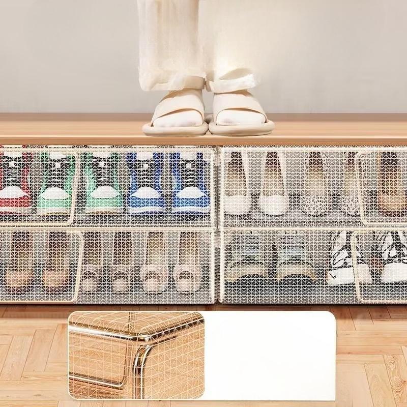Shoe Storage Box, Transparent Shoe and Boot Storage Box, No Installation of Steel Frame, Foldable Under The Bed Storage, Dust-proof Shoe Box