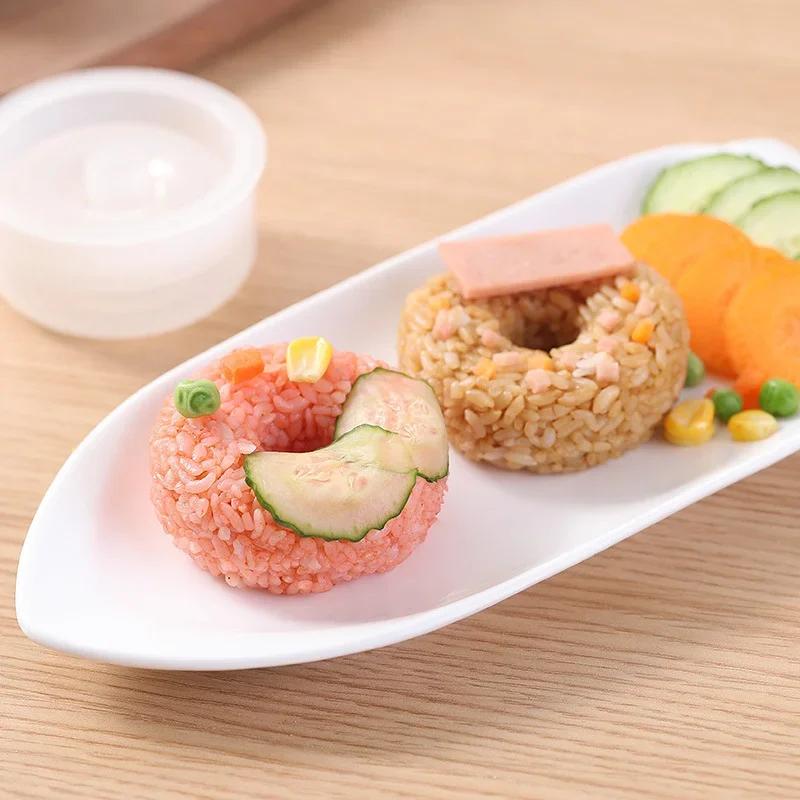 Donut Shape Onigiri Form Plastic Non-Stick Sushi Maker Set DIY Easy Rice Ball Press Mold Seaweed Making Kit Kitchen Accessories