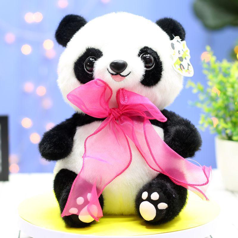Cute Bow Tie Giant Panda Doll Plush Toy Rag Doll Gift for Children's Girlfriend Best Friend Lover