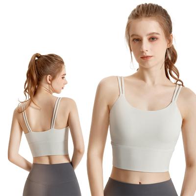 Solcy Kabelloser Sport-BH mit Haken und Vollständigen Doppelten Schulterträgern Dehnbar Perfekt für Training und und Größe Weiß Damen Schlaufe, Cup, Träger, Passform, Yoga,