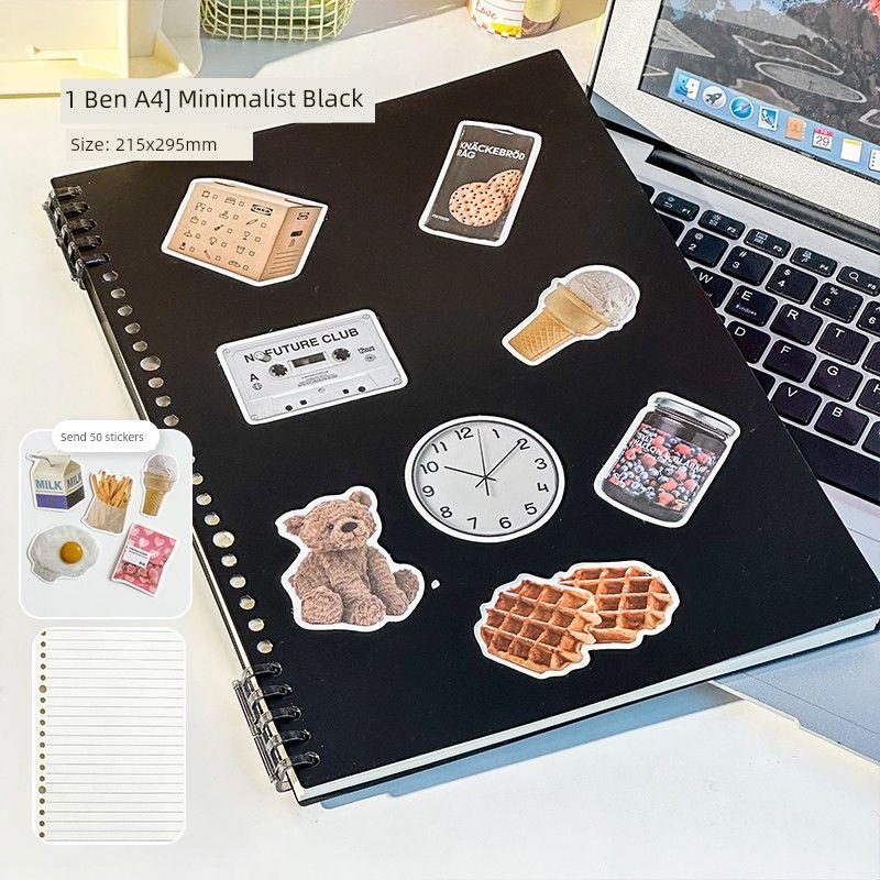 

Третий класс Второй B5 Блокнот с антипригарным покрытием A5 Красивый блокнот на спирали со съемной обложкой A4 Блокнот 1 [A4] Minimalist Black-Send 50 Stickers