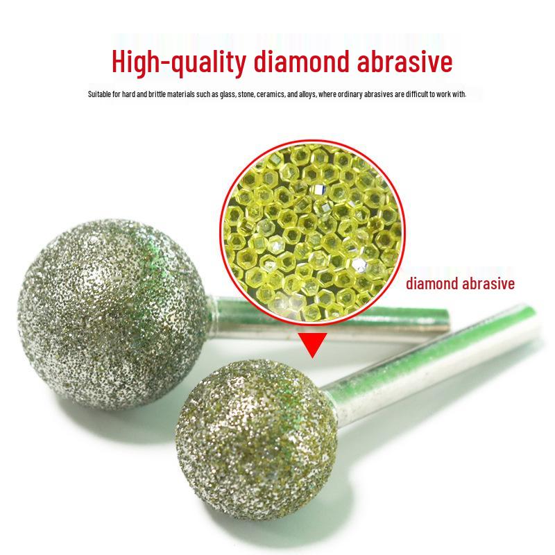 Jadeite Emerald Electroplated Diamond Grinding Head: Fine & Coarse Grit, 6-25MM Polishing Round Ball