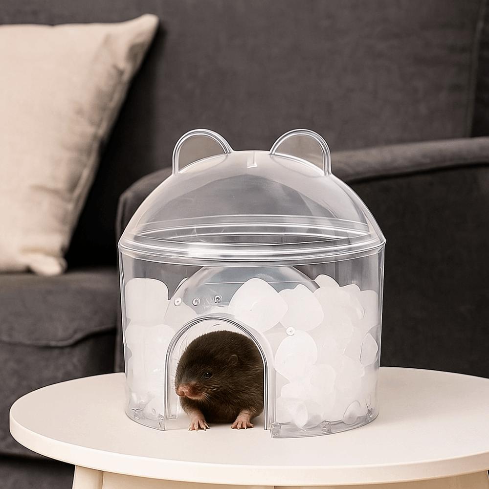 Transparent Guinea Pig Ice Nest PET Hamster Cooling Habitat Creative Hamster Cooling House  Summer