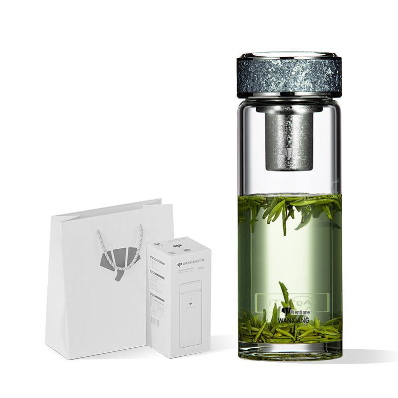 Wandian Titanium Silver Antibacterial Glass Tea Infuser Bottle