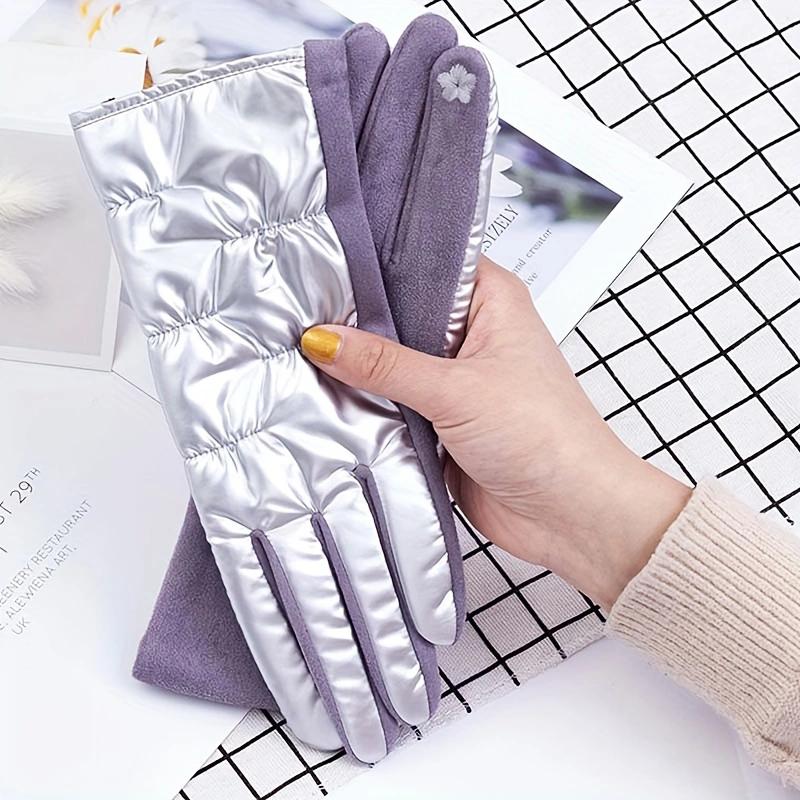 

WTEMPO 1 пара женских холодостойких ветронепроницаемых перчаток с закрытыми пальцами, мягкие перчатки для защиты от холода и ветра, теплые перчатки для путешествий на открытом воздухе 1 pair серебряный