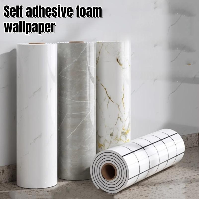 High Quality Thickened Self Adhesive Wallpapers Marble Texture PVC Oil-Proof Splash-proof Decor Cabinet Kitchen Wall Stickers