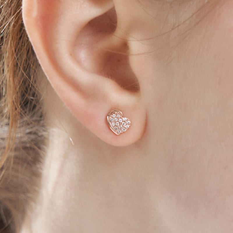 CRANNE 14K GF Ojämn Hjärtformade Örhängen C24EGF220