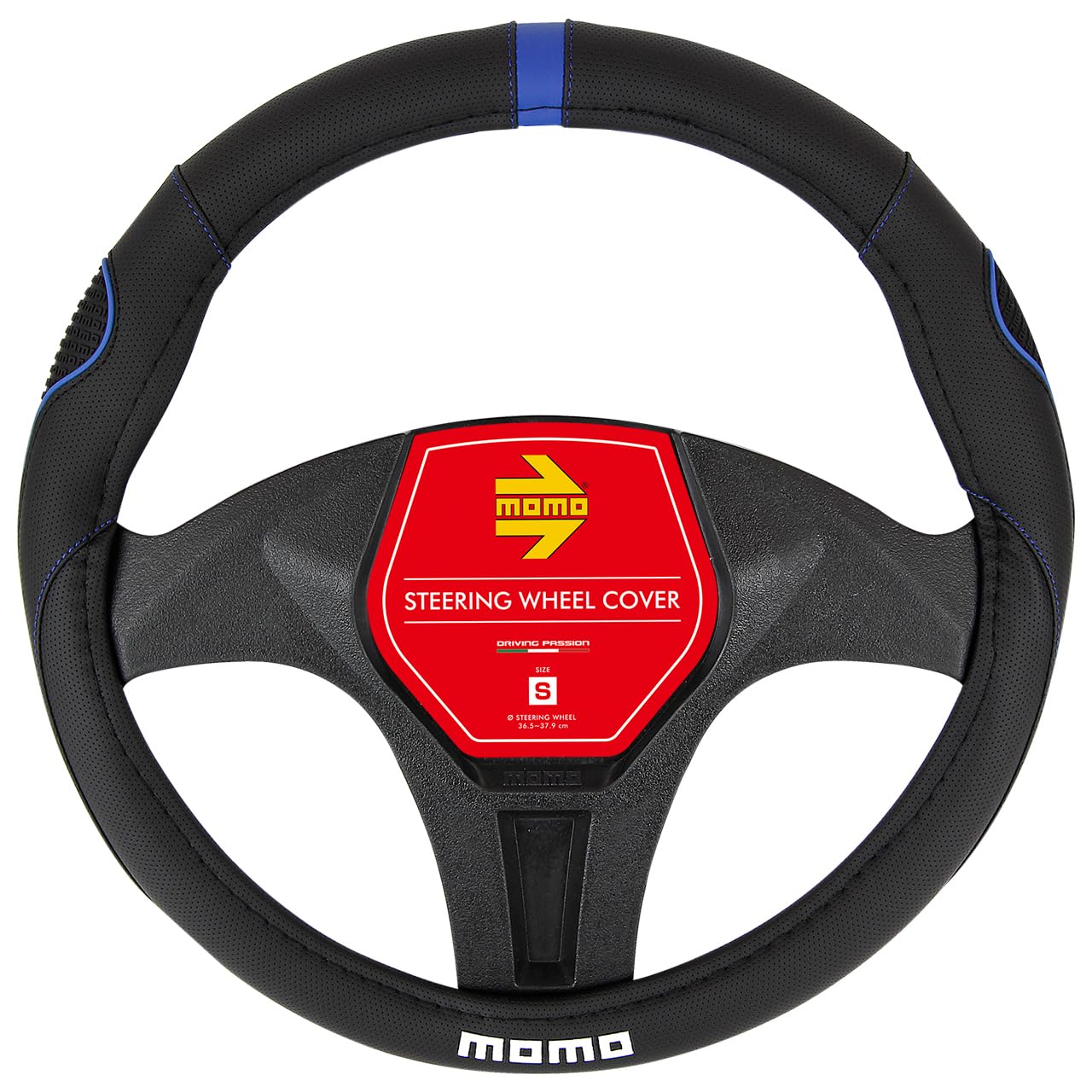 

MOMO SUPER GRIP Steering Wheel Cover, Italy, Milan, Size Small, Blue