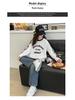 2025 Trendy Girls' Loose Long Sleeve Letter Stripe Top for Big Kids