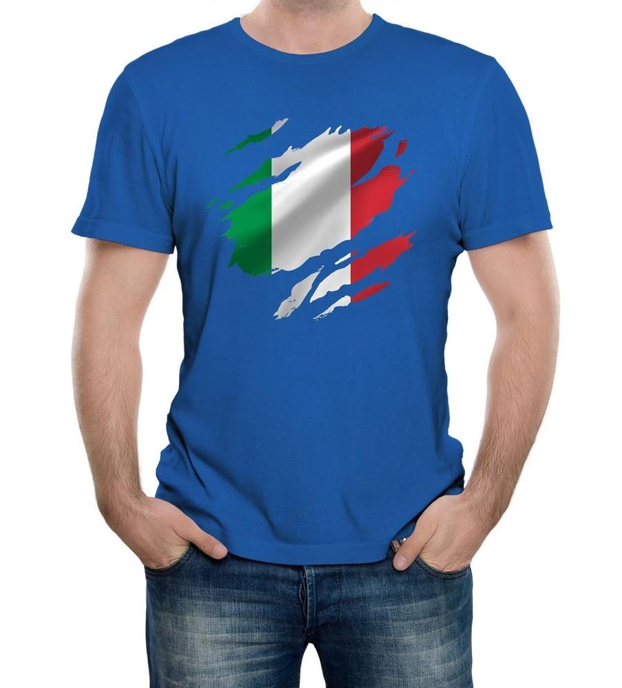 Torn Italy Flag Men's T-Shirt Italian Rome Country National Football