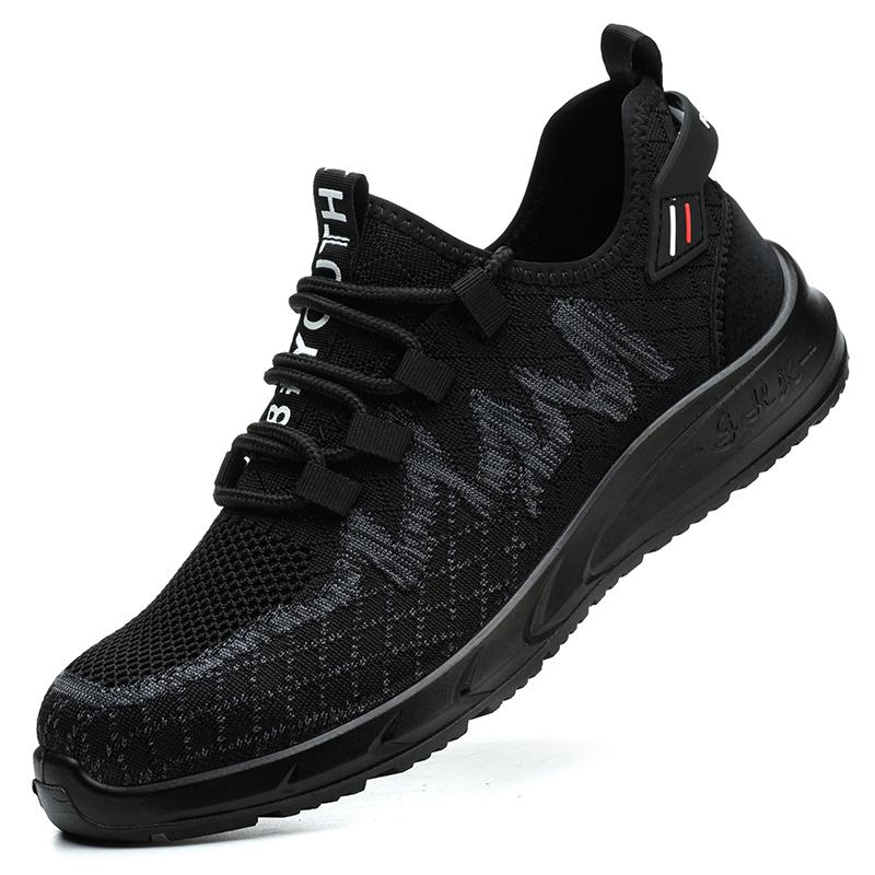 

Модная весенняя дышащая сетчатая защитная обувь для мужчин, легкая рабочая обувь со стальным подноском, защитные рабочие кроссовки, нескользящие защитные кроссовки 36 чёрный