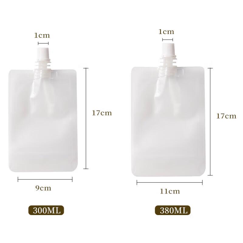 300ML Disposable Transparent Spout Pouches, 50-Pack