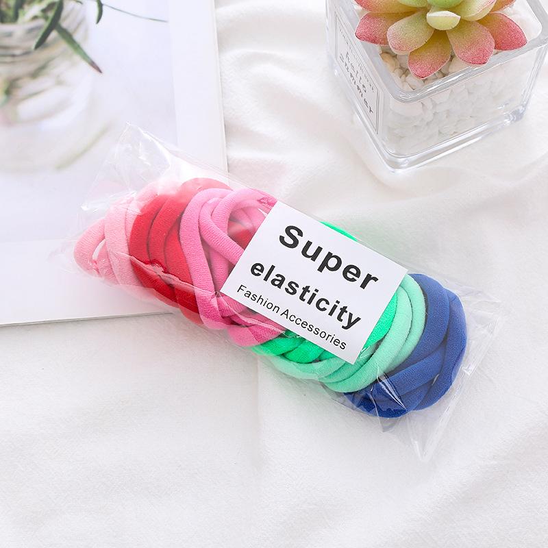 48Pcs 4CM Large Elastic Hair Bands Girls Colorful Nylon Headband For Children Ponytail Holder Scrunchie Women Hair Accessories