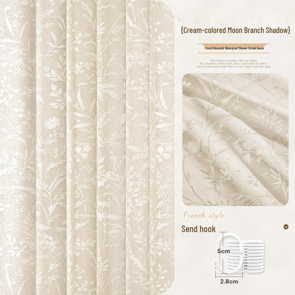 Premium Waterproof Mold-Resistant Shower Curtain for Dry-Wet Separation – Punch-Free Installation